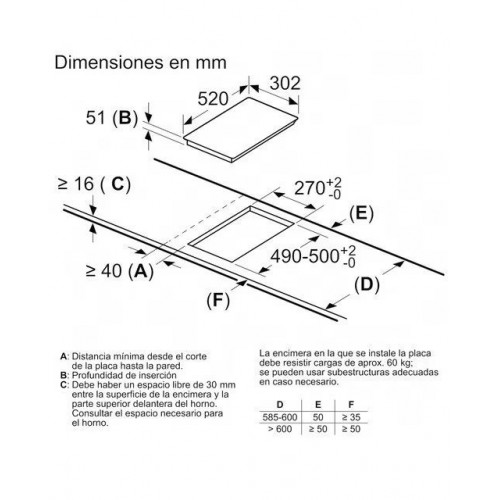 Placa modular inducción Siemens 2 zonas de cocción - EH375FBB1E Negro