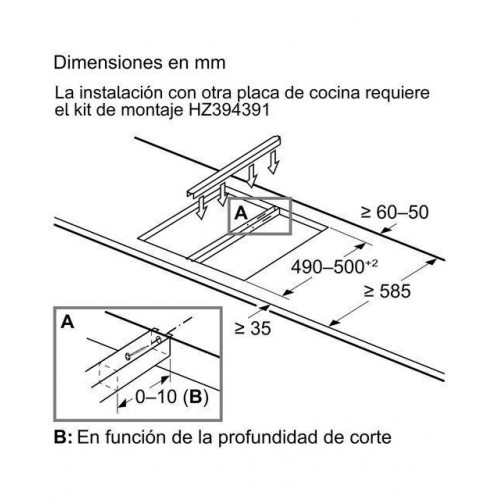 Placa modular inducción Siemens 2 zonas de cocción - EH375FBB1E Negro
