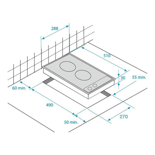 Placa modular vitrocerámica Beko - HDMC 32400 TX Negro