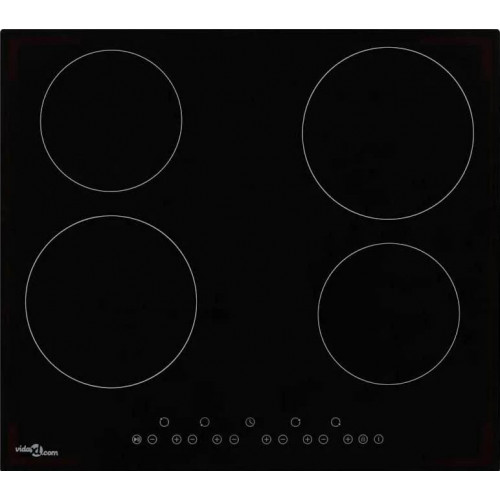 Placa Vitrocerámica 4 quemadores control táctil 6000 W Vidaxl
