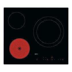 Placa vitrocerámica AEG con 3 zonas de cocción - HRB63321CK Negro