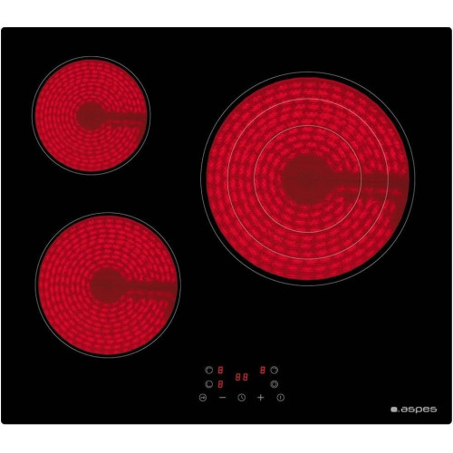 PLACA VITROCERAMICA ASPES 3 ZONAS 5700W