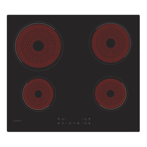 Placa vitrocerámica Candy 60 cm, 4 zonas de cocción - CH64CCB/4U2 Negro