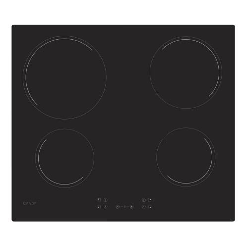 Placa vitrocerámica Candy 60 cm, 4 zonas de cocción - CH64CCB/4U2 Negro
