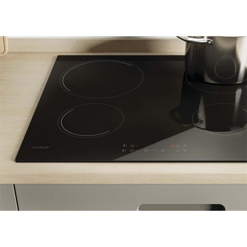 Placa vitrocerámica Candy 60 cm, 4 zonas de cocción - CH64CCB/4U2 Negro