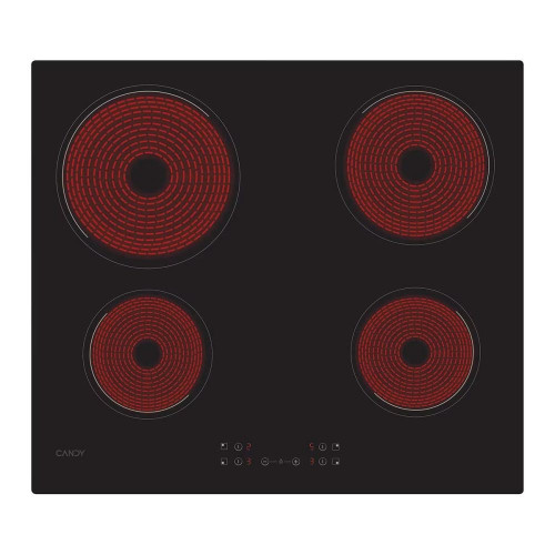 Placa vitrocerámica Candy 60 cm, 4 zonas de cocción - CH64CCB/4U2 Negro