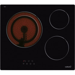 Placa vitrocerámica CATA TDHN 603 con 3 zonas de cocción zona grande de 27cm 5400 W negro 60cm
