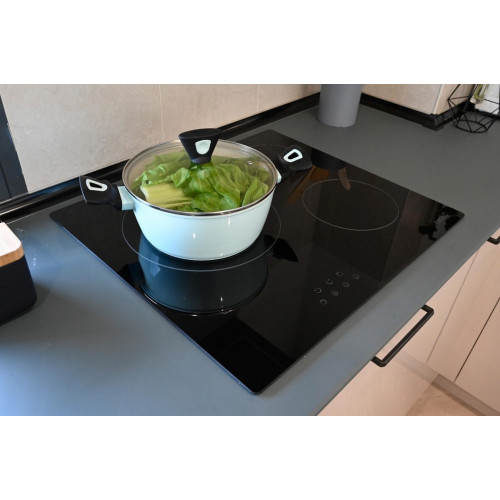 Placa vitrocerámica CATA TDHN 603 con 3 zonas de cocción zona grande de 27cm 5400 W negro 60cm