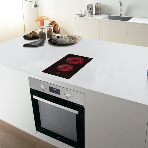 Placa vitrocerámica CATA THD 3002 BK con 2 zonas de cocción zona grande de 18cm 3200 W negro 30cm