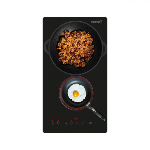 Placa vitrocerámica CATA THD 3002 BK con 2 zonas de cocción zona grande de 18cm 3200 W negro 30cm