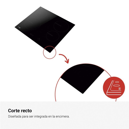 Placa vitrocerámica Fagor con 4 zonas de cocción Comfort - 4VFT-40AC Negro