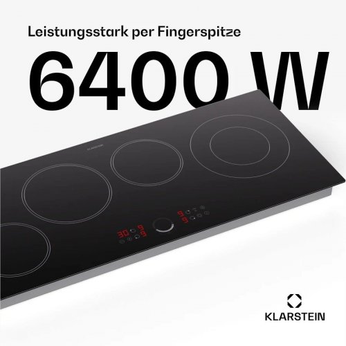 Placa vitrocerámica Klarstein Virtuosa 90 Slim 6400 W Dual