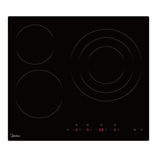 Placa Vitroceramica Midea con 3 zonas de cocción - MCH522T219K0 Negro