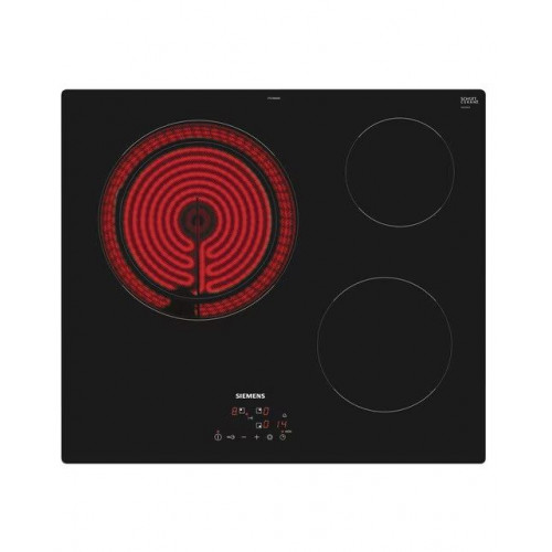 Placa vitrocerámica Siemens 3 zonas de cocción - ET61RBKB8E Negro
