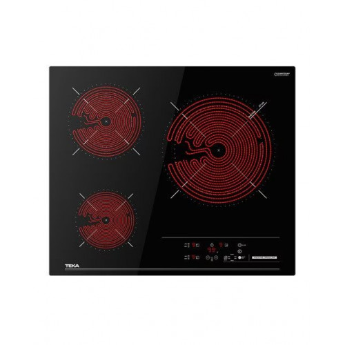 Placa vitrocerámica Teka con 3 zonas de cocción - 63620 TTC Negro