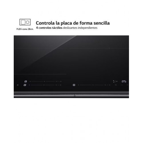 Placas de inducción LG con 1 zona 28 cm + 1 zona flex, 59 cm - CBIZ2432B Negro