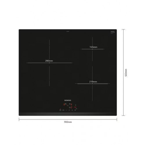 Placas de inducción Siemens 3 zonas de cocción - EU63KBJB5E Negro