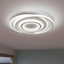 Plafón LED redondo blanco pantalla silicona EMINGO 13500 lm color luz de cálida a fría CCT (2700K-6500K) ø55.5 cm IP21