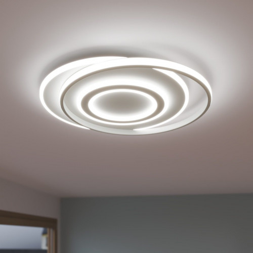 Plafón LED redondo blanco pantalla silicona EMINGO 13500 lm color luz de cálida a fría CCT (2700K-6500K) ø55.5 cm IP21