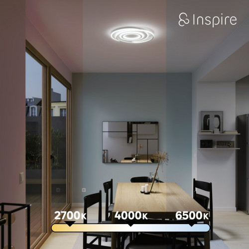 Plafón LED redondo blanco pantalla silicona EMINGO 13500 lm color luz de cálida a fría CCT (2700K-6500K) ø55.5 cm IP21