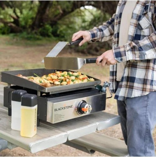 Plancha de gas blackstone de 1 quemadores y 1 kw de potencia