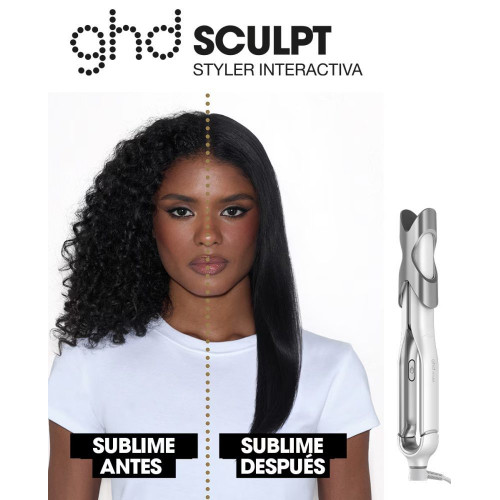 Plancha de pelo interactiva ghd sculpt blanca