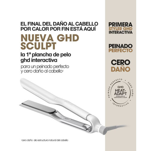 Plancha de pelo interactiva ghd sculpt blanca