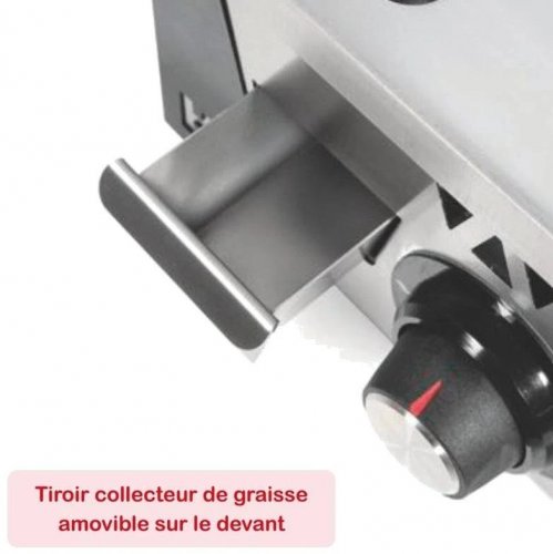Plancha Gas Acero Rectificado + Fogón Serie 100 plc8100rtf