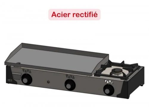 Plancha Gas Acero Rectificado + Fogón Serie 100 plc8100rtf