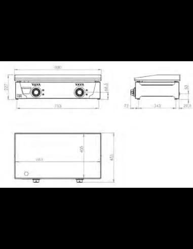 Plancha industrial 800 eléctrica palastro 6MM