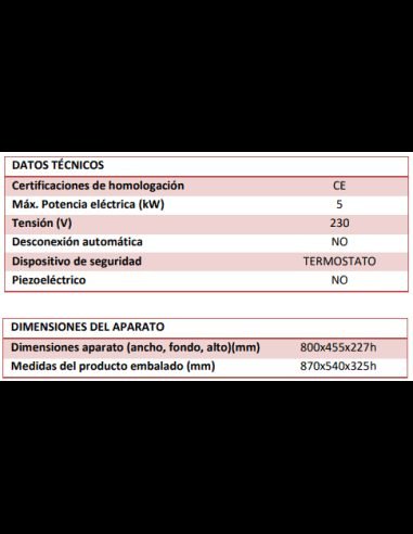 Plancha industrial 800 eléctrica palastro 6MM