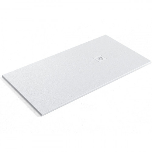 Plato de Ducha de Resina Extraplano Antideslizante | Valvula y Rejilla Blanca | Blanco | 80cm X 130cm