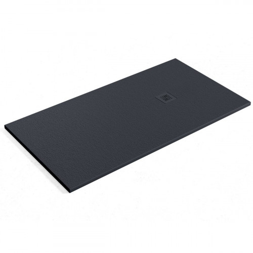 Plato de Ducha de Resina Extraplano Antideslizante | Valvula y Rejilla Negro | Negro | 80cm X 80cm