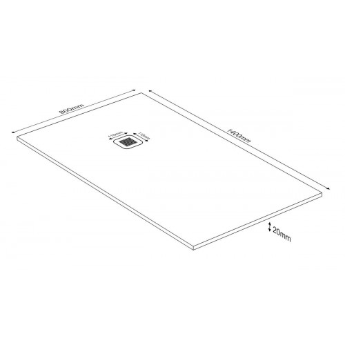 Plato de ducha Pietra 140x80 cm blanco