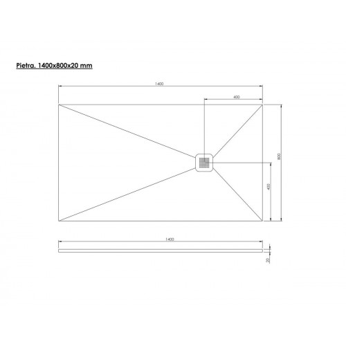 Plato de ducha Pietra 140x80 cm blanco
