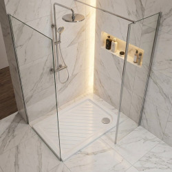 Plato de ducha rectangular cerámico antideslizante 70x120 cm - Gemma 2 | Dolomite