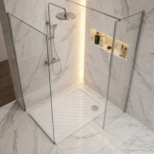 Plato de ducha rectangular cerámico antideslizante 70x120 cm - Gemma 2 | Dolomite
