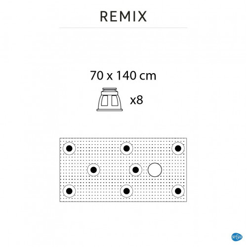 Plato de ducha Remix 140x70 cm blanco