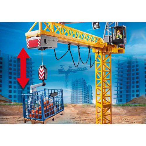 Playmobil City Action - RC construction crane with building section (70441)