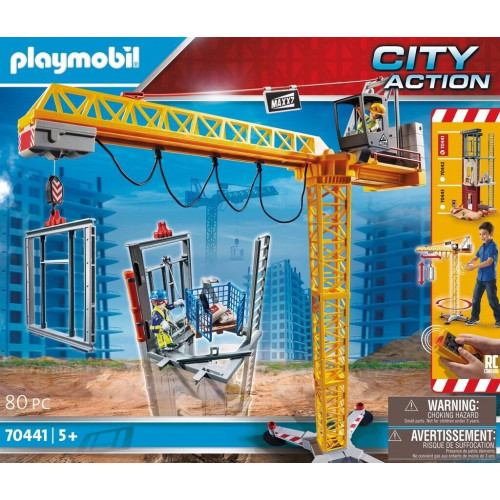 Playmobil City Action - RC construction crane with building section (70441)