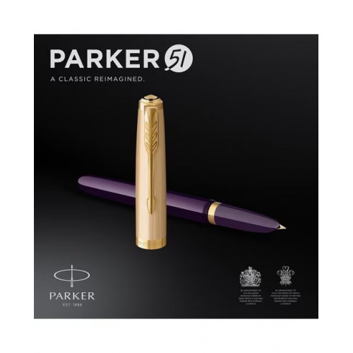 Pluma Parker 51 Premium Ciruela y Dorado GT