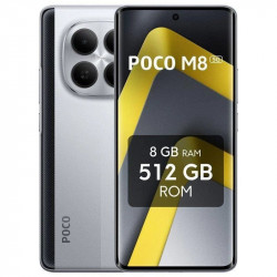 POCO M8 Plata 5G - 512GB - 8GB - AMOLED 120Hz 5G Dual SIM Carga Rápida 45W NFC IP65 HyperOS 2)