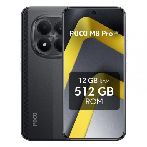 POCO M8 Pro Negro 5G - 256GB - 8GB - AMOLED 1.5K 5G Dual SIM Batería 6500mAh 100W IP68 HyperOS 2