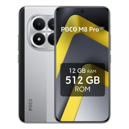 POCO M8 Pro Plata 5G - 256GB - 8GB - AMOLED 1.5K 5G Dual SIM Batería 6500mAh 100W IP68 HyperOS 2