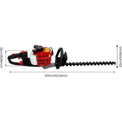 Podadora de setos a gasolina bextcok 0,9 cv cuchillas dobles de acero al manganeso de 56 cm