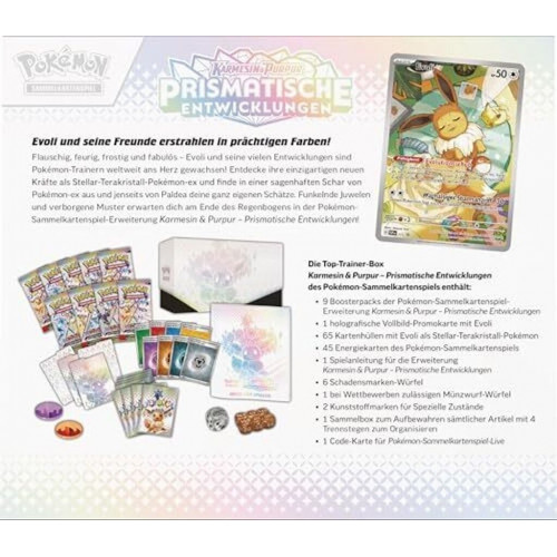 Pokémon Karmesin & Purpur Prismatische Entwicklungen Top Top-Trainer-Box (DE)