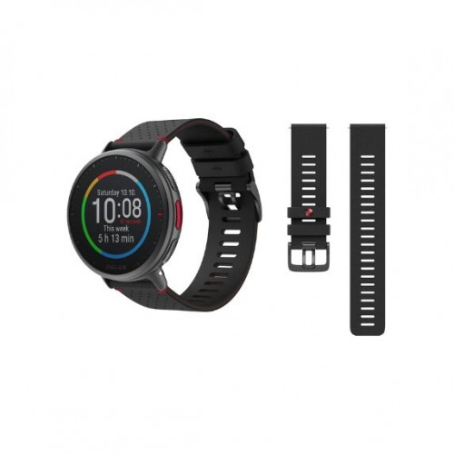 Polar Vantage V2 Shift Edition Multisport GPS Smartwatch, Registro de Frecuencia Cardíaca en la Muñeca para Running, Natación, Ciclismo, Controles de Música, Predicción Meteorológica,M/L, Negro y Rojo – Solo probado