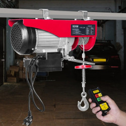 Polipasto eléctrico,Capacidad elevación SucceBuy 2200 lbs,1600W 220V,Winche cable de acero con control remoto inalámbrico,Altura elevación 40 pies