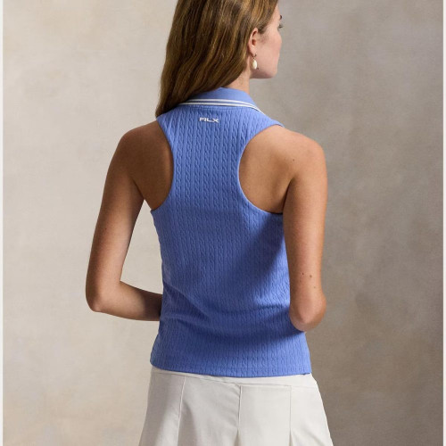 Polo de Mujer Sin Mangas Con Cremallera Ralph Lauren Azul porcelana