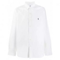 Polo RALPH LAUREN - Cu Bd Ppc Sp-long Sleeve-sport Shirt - White - 710772290003/WHITE
